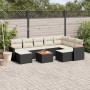 Set de sofás de jardín 10 pzas cojines ratán sintético negro de , Conjuntos de jardín - Ref: Foro24-3226546, Precio: 563,55 €...