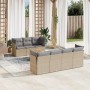 Garden sofa and cushion set 8 pieces beige PE rattan mix by , Garden sets - Ref: Foro24-3255835, Price: 534,31 €, Discount: %