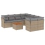 Garden sofa set with beige cushions mix 9 pieces PE rattan by , Garden sets - Ref: Foro24-3255863, Price: 660,65 €, Discount: %