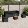 7-teiliges Garten-Essset und schwarze Kissen aus synthetischem Rattan von , Gartensets - Ref: Foro24-3255880, Preis: 442,81 €...