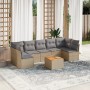 Gartensofa-Set mit beigem Kissenmix, 8-teilig aus PE-Rattan von , Gartensets - Ref: Foro24-3255905, Preis: 524,23 €, Rabatt: %