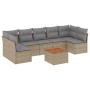 Gartensofa-Set mit beigem Kissenmix, 8-teilig aus PE-Rattan von , Gartensets - Ref: Foro24-3255905, Preis: 524,23 €, Rabatt: %