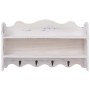 Perchero de pared de madera blanco 50x10x30 cm de vidaXL, Percheros para sombreros y abrigos - Ref: Foro24-284235, Precio: 44...