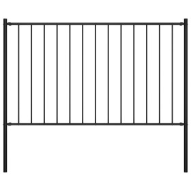 Fence panel and steel posts black powder coating 1.7x1.25m by vidaXL, fence panels - Ref: Foro24-145211, Price: 72,24 €, Disc...