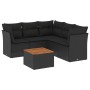 6-teiliges Gartensofa-Set und schwarze synthetische Rattankissen von , Gartensets - Ref: Foro24-3255964, Preis: 388,49 €, Rab...