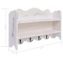 Perchero de pared de madera blanco 50x10x30 cm de vidaXL, Percheros para sombreros y abrigos - Ref: Foro24-284235, Precio: 44...