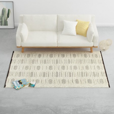 Hand-woven wool rug white/black 160x230 cm by vidaXL, Rugs - Ref: Foro24-284371, Price: 133,99 €, Discount: %