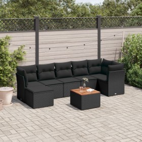 8-teiliges Gartensofa-Set und schwarze synthetische Rattankissen von , Gartensets - Ref: Foro24-3256083, Preis: 526,59 €, Rab...