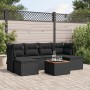 7-teiliges Garten-Essset und schwarze Kissen aus synthetischem Rattan von , Gartensets - Ref: Foro24-3256097, Preis: 431,57 €...