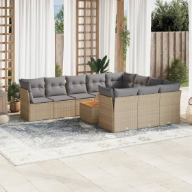 Garden sofa set with beige cushions mix 11 pieces PE rattan by , Garden sets - Ref: Foro24-3256171, Price: 700,20 €, Discount: %