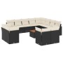 Gartensofa- und Kissenset 13-teilig aus schwarzem synthetischem Rattan von , Gartensets - Ref: Foro24-3256280, Preis: 824,03 ...