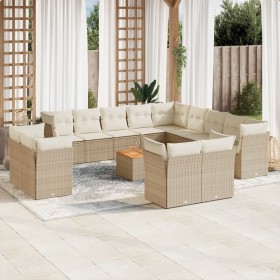 14-piece garden sofa set with beige synthetic rattan cushions by , Garden sets - Ref: Foro24-3256289, Price: 1,00 €, Discount: %