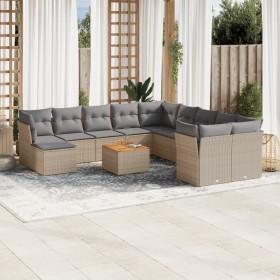 Gartensofa-Set mit beigem Kissenmix, 12-teilig aus PE-Rattan von , Gartensets - Ref: Foro24-3256311, Preis: 813,75 €, Rabatt: %