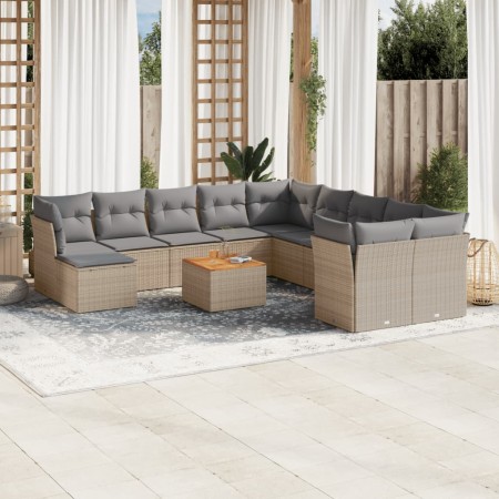 Garden sofa set with beige cushions mix 12 pieces PE rattan by , Garden sets - Ref: Foro24-3256311, Price: 802,99 €, Discount: %