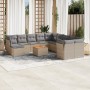 Gartensofa-Set mit beigem Kissenmix, 12-teilig aus PE-Rattan von , Gartensets - Ref: Foro24-3256311, Preis: 814,73 €, Rabatt: %