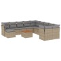 Gartensofa-Set mit beigem Kissenmix, 12-teilig aus PE-Rattan von , Gartensets - Ref: Foro24-3256311, Preis: 814,73 €, Rabatt: %