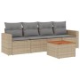 Garden sofa set with beige cushions mix 5 pieces PE rattan by , Garden sets - Ref: Foro24-3256332, Price: 363,71 €, Discount: %