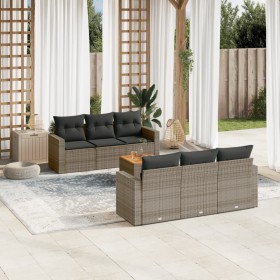 7-piece garden sofa set with gray PE rattan cushions by , Garden sets - Ref: Foro24-3256347, Price: 570,55 €, Discount: %