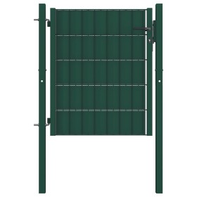 Puerta de valla de PVC y acero verde 100x81 cm de vidaXL, Puertas de jardín - Ref: Foro24-145227, Precio: 108,99 €, Descuento: %