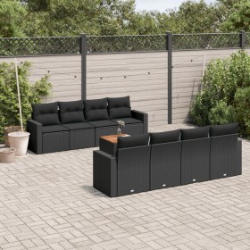 8-teiliges Gartensofa-Set und schwarze synthetische Rattankissen von , Gartensets - Ref: Foro24-3256370, Preis: 601,09 €, Rab...