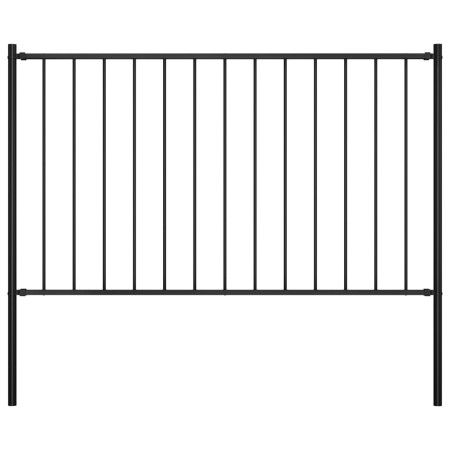 Black powder coated steel fence panel and posts 1.7x0.75 m by vidaXL, fence panels - Ref: Foro24-145209, Price: 72,72 €, Disc...