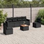 7-piece garden dining set and black synthetic rattan cushions by , Garden sets - Ref: Foro24-3256398, Price: 426,38 €, Discou...