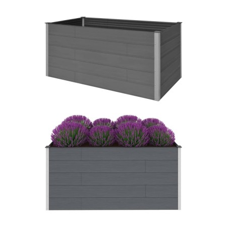 Arriate de WPC gris 200x100x91 cm de vidaXL, Maceteros y jardineras - Ref: Foro24-45757, Precio: 569,67 €, Descuento: %