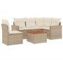 Garden sofa set with cushions 6 pieces beige synthetic rattan by , Garden sets - Ref: Foro24-3256457, Price: 523,03 €, Discou...