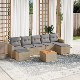 Gartensofa-Set mit beigem Kissenmix, 8-teilig aus PE-Rattan von , Gartensets - Ref: Foro24-3256584, Preis: 548,95 €, Rabatt: %