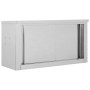 Kitchen wall cabinet with sliding doors, made of steel, 90x40x50 cm by vidaXL, Food container - Ref: Foro24-51052, Price: 168...