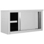 Armario pared de cocina puertas correderas acero 90x40x50 cm de vidaXL, Recipiente para comida - Ref: Foro24-51052, Precio: 1...