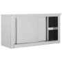 Kitchen wall cabinet with sliding doors, made of steel, 90x40x50 cm by vidaXL, Food container - Ref: Foro24-51052, Price: 168...