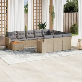 Garden sofa set with beige cushions mix 11 pieces PE rattan by , Garden sets - Ref: Foro24-3256640, Price: 754,50 €, Discount: %