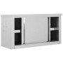 Kitchen wall cabinet with sliding doors, made of steel, 90x40x50 cm by vidaXL, Food container - Ref: Foro24-51052, Price: 168...