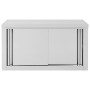 Kitchen wall cabinet with sliding doors, made of steel, 90x40x50 cm by vidaXL, Food container - Ref: Foro24-51052, Price: 168...