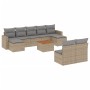 Gartensofa-Set mit beigen Kissen, 10-teilig, synthetisches Rattan von , Gartensets - Ref: Foro24-3256654, Preis: 644,49 €, Ra...