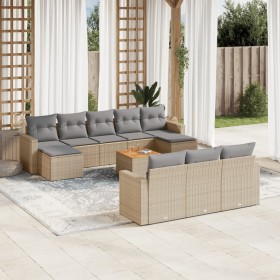 Gartensofa-Set mit beigem Kissenmix, 11-teilig aus PE-Rattan von , Gartensets - Ref: Foro24-3256675, Preis: 806,30 €, Rabatt: %