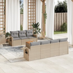 Gartensofa-Set mit beigem Kissenmix, 8-teilig aus PE-Rattan von , Gartensets - Ref: Foro24-3256801, Preis: 681,99 €, Rabatt: %