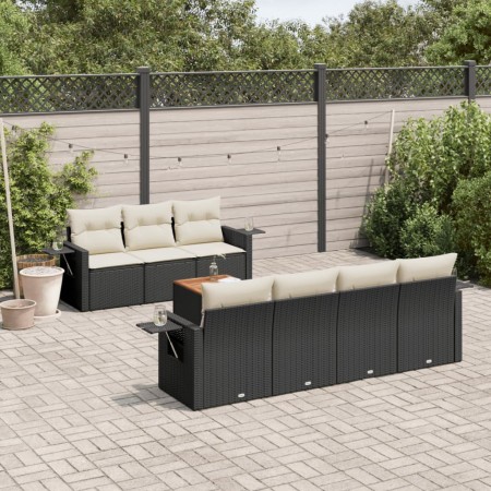 8-teiliges Gartensofa-Set und schwarze synthetische Rattankissen von , Gartensets - Ref: Foro24-3256798, Preis: 524,28 €, Rab...