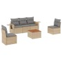 Gartensofa-Set mit beigem Kissenmix, 6-teilig, PE-Rattan von , Gartensets - Ref: Foro24-3256836, Preis: 436,68 €, Rabatt: %