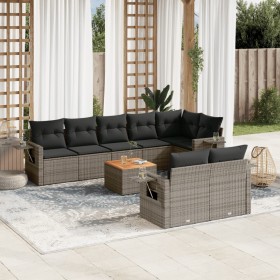 9-piece garden furniture set and gray synthetic rattan cushions by , Garden sets - Ref: Foro24-3256984, Price: 705,22 €, Disc...