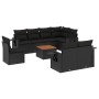 8-piece garden sofa set and black synthetic rattan cushions by , Garden sets - Ref: Foro24-3256986, Price: 709,54 €, Discount: %