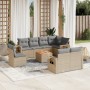 Gartensofa-Set mit beigem Kissenmix, 9-teilig aus PE-Rattan von , Gartensets - Ref: Foro24-3256990, Preis: 734,68 €, Rabatt: %