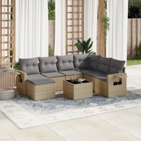 Gartensofa-Set mit beigen Kissen 8 Stück PE-Rattan von , Gartensets - Ref: Foro24-3252846, Preis: 568,99 €, Rabatt: %