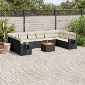 11-teilige Gartensofagarnitur und schwarze synthetische Rattankissen von , Gartensets - Ref: Foro24-3257064, Preis: 632,58 €,...