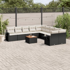 11-teilige Gartensofagarnitur und schwarze synthetische Rattankissen von , Gartensets - Ref: Foro24-3257085, Preis: 632,58 €,...