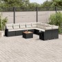 11-teilige Gartensofagarnitur und schwarze synthetische Rattankissen von , Gartensets - Ref: Foro24-3257085, Preis: 638,82 €,...