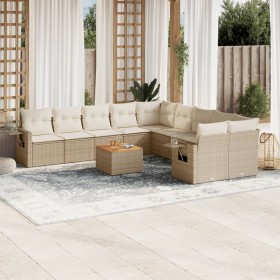 11-teiliges Gartensofa-Set mit beigen synthetischen Rattankissen von , Gartensets - Ref: Foro24-3257087, Preis: 758,99 €, Rab...