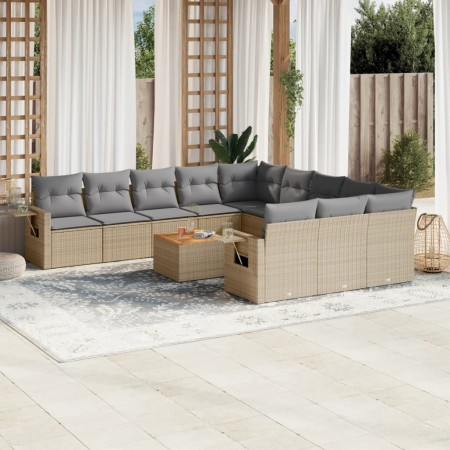 Garden sofa set with beige cushions mix 12 pieces PE rattan by , Garden sets - Ref: Foro24-3257123, Price: 912,33 €, Discount: %