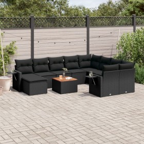 11-teilige Gartensofagarnitur und schwarze synthetische Rattankissen von , Gartensets - Ref: Foro24-3257182, Preis: 745,77 €,...